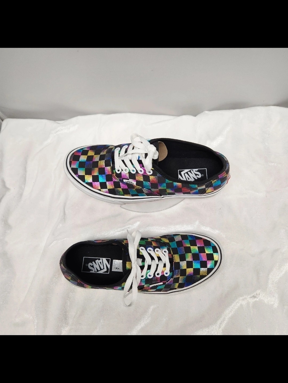 Vans Multicolor Iridescent Checkerboard Low-Top Sneakers - Picture 2 of 7